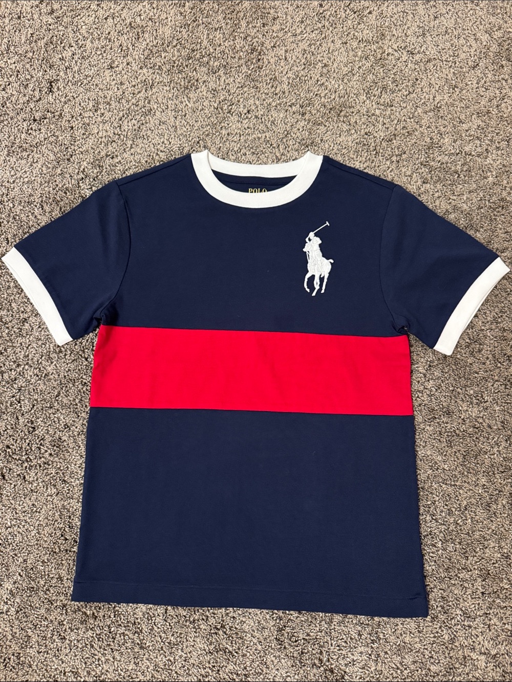 Polo by Ralph Lauren Navy, Red & White Short Sleeve Crew Tee